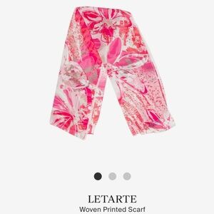 Letarte Pink and White Floral Scarf